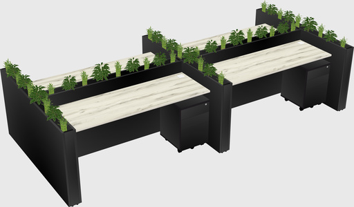 Rectangular shared desk