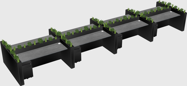 Rectangular shared desk