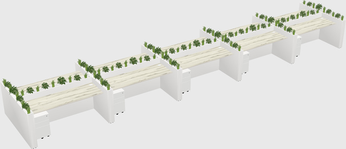 Rectangular shared desk