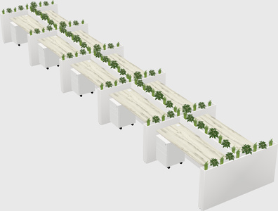 Rectangular shared desk