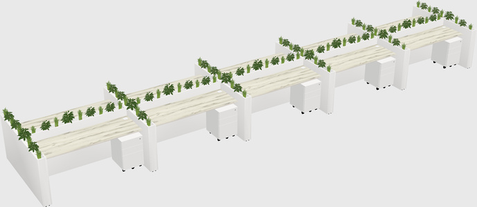Rectangular shared desk