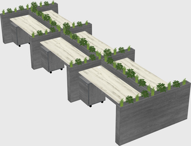 Rectangular shared desk