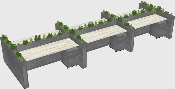 Rectangular shared desk