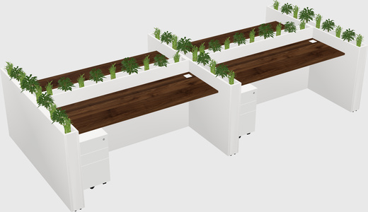 Rectangular shared desk