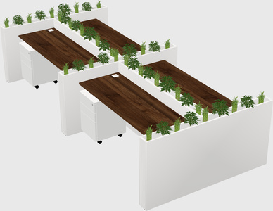 Rectangular shared desk