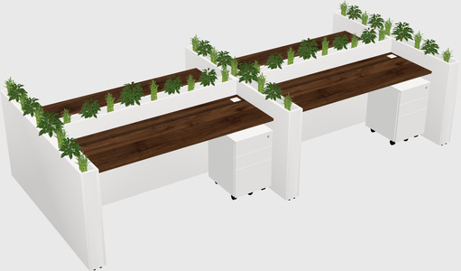 Rectangular shared desk