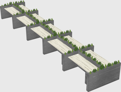 Rectangular shared desk