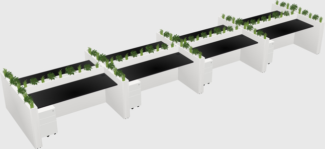Rectangular shared desk