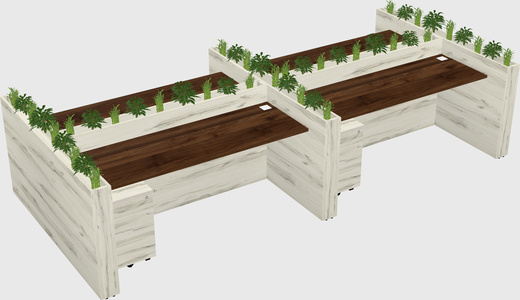 Rectangular shared desk
