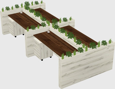 Rectangular shared desk