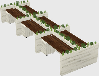 Rectangular shared desk