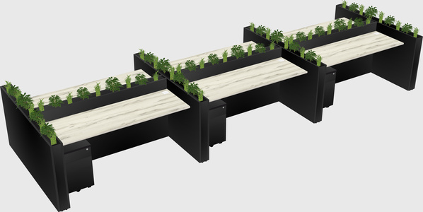 Rectangular shared desk