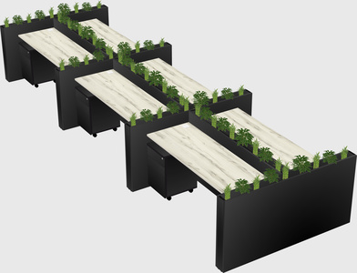 Rectangular shared desk