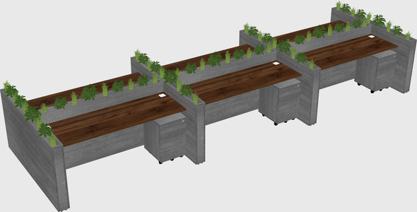 Rectangular shared desk