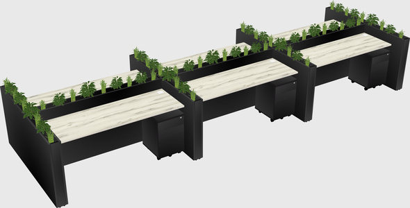 Rectangular shared desk