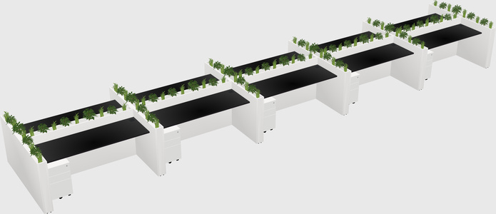 Rectangular shared desk