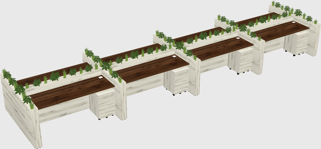 Rectangular shared desk