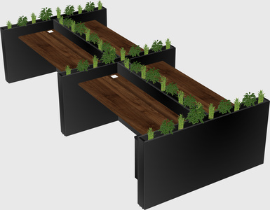 Rectangular shared desk