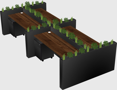 Rectangular shared desk