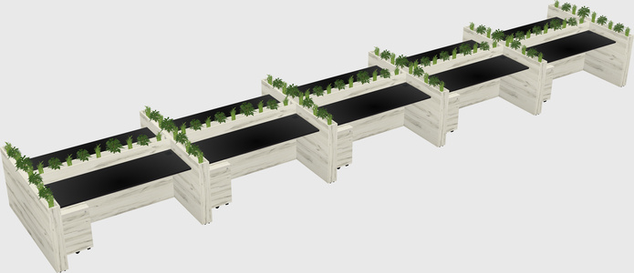 Rectangular shared desk