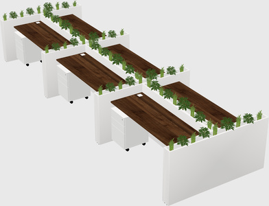 Rectangular shared desk