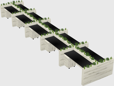 Rectangular shared desk