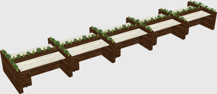 Rectangular shared desk