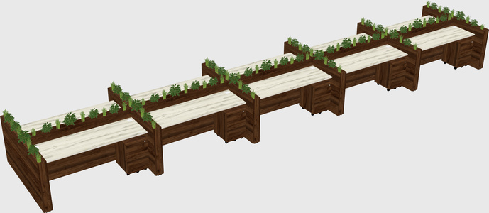 Rectangular shared desk