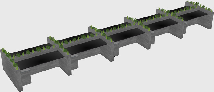 Rectangular shared desk