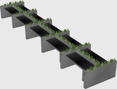 Rectangular shared desk