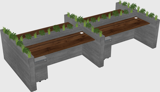 Rectangular shared desk