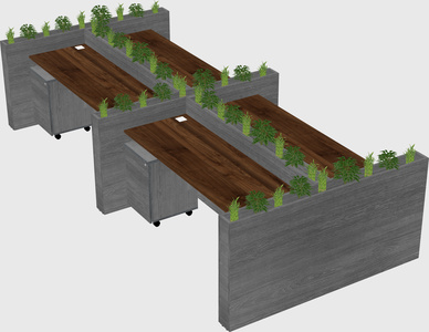 Rectangular shared desk