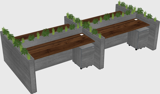 Rectangular shared desk