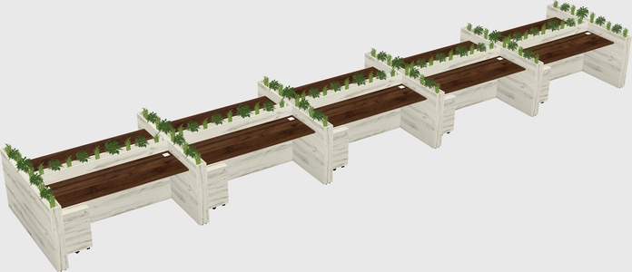 Rectangular shared desk