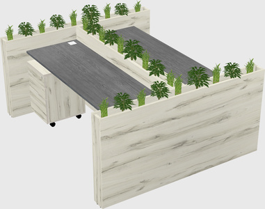Rectangular shared desk