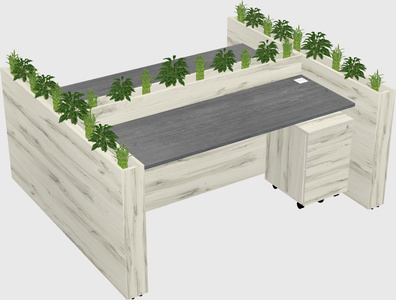 Rectangular shared desk
