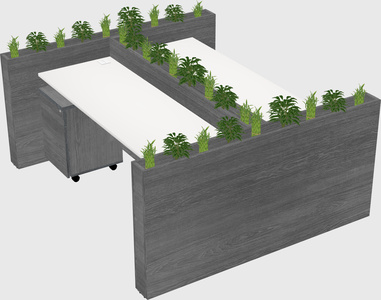 Rectangular shared desk