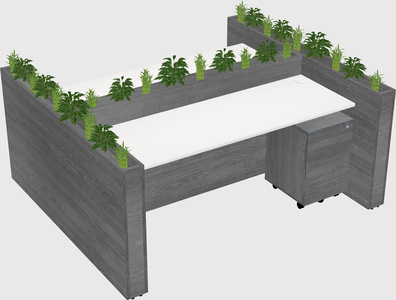 Rectangular shared desk