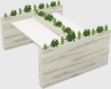 Rectangular shared desk