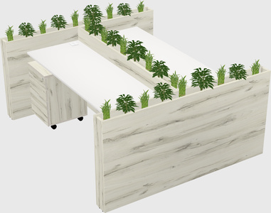 Rectangular shared desk