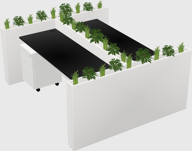 Rectangular shared desk