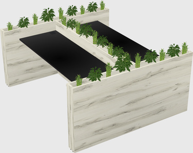 Rectangular shared desk