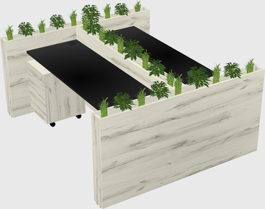 Rectangular shared desk