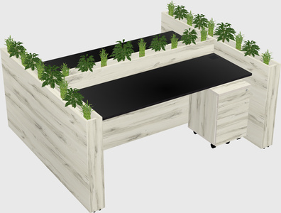 Rectangular shared desk