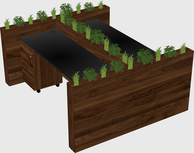 Rectangular shared desk