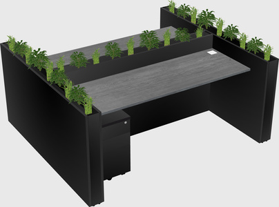 Rectangular shared desk