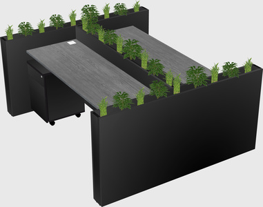 Rectangular shared desk