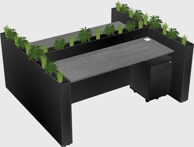 Rectangular shared desk