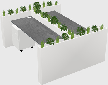Rectangular shared desk