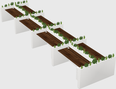 Rectangular shared desk